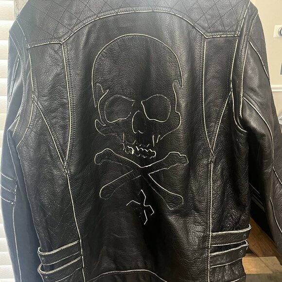 Authentic Affliction Leather Jacket XL - Picture 3 of 4